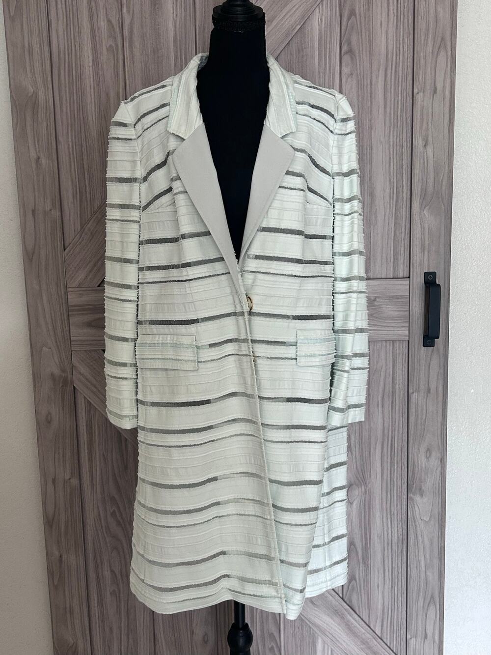 VTG Escada Duster mint textured mesh inserts 38
